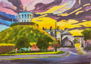 close up of the original painting of Millmount