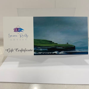 image show picture of gift certificate and envelope