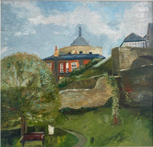 Load image into Gallery viewer, Close up image of original oil painting of Millmount museum and Buttergate, Drogheda. Oils using knife in application of paint 